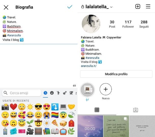 Call to action bio Instagram