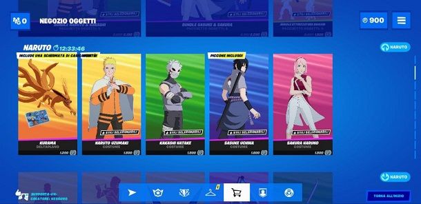 Skin singole Naruto Fortnite Negozio