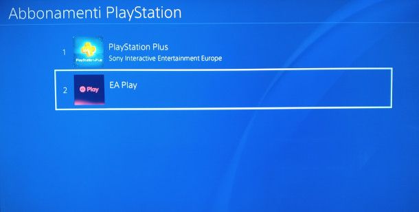 ea play disattivazione da console PS4