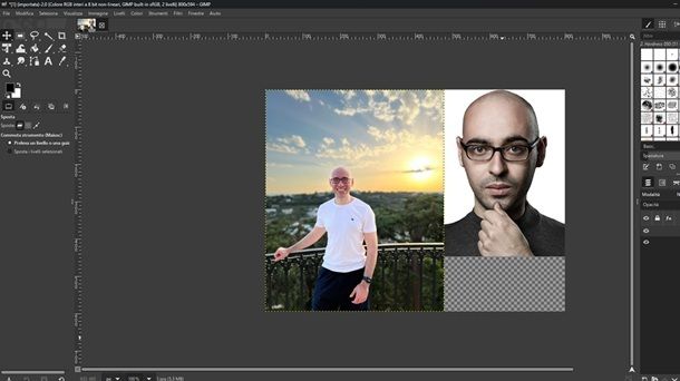 GIMP Unire due JPG