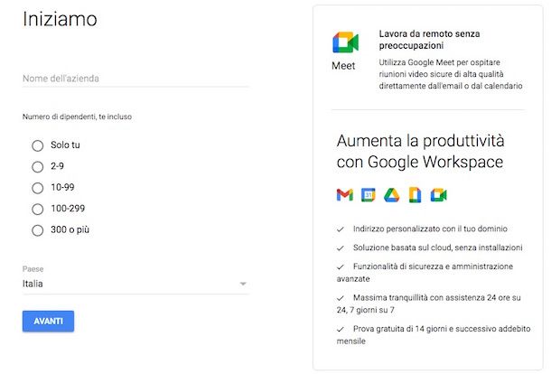 Iniziamo Google Workspace