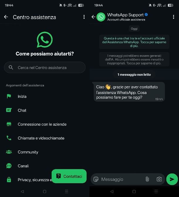 In caso di ulteriori problemi o dubbi