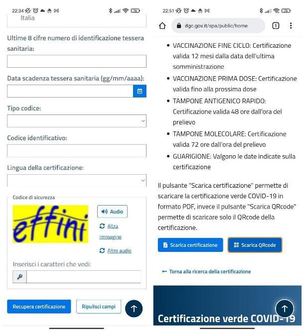 Procedure alternative per stampare il Green Pass da smartphone e tablet