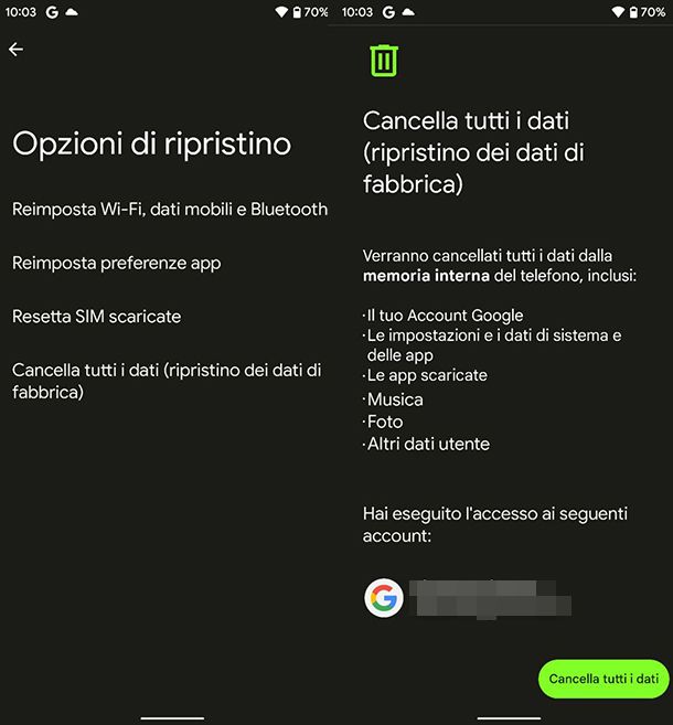 Come resettare Android