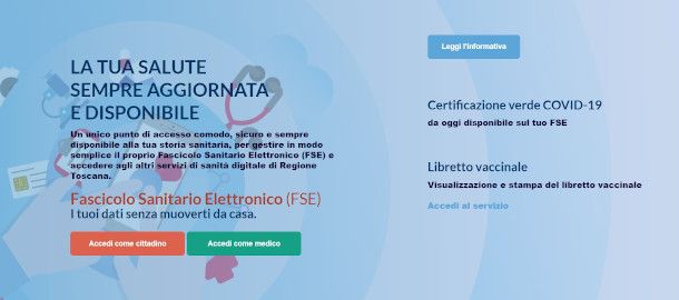 referti online Servizio Sanitario Regionale Toscana
