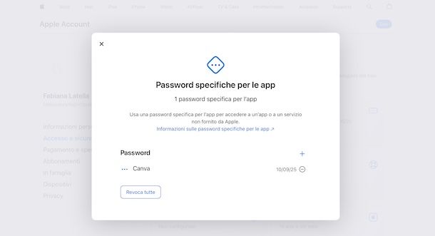 Recupero password delle app