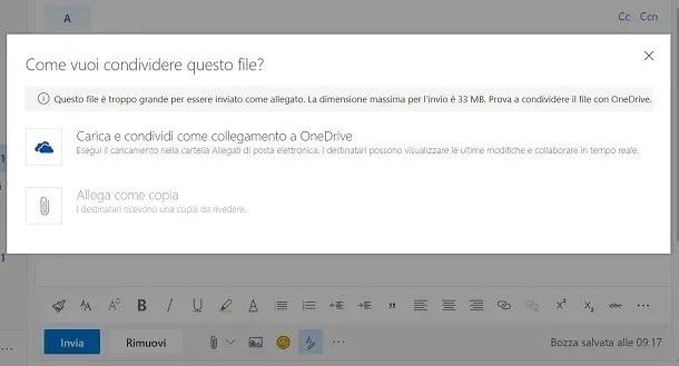 Come inviare video pesanti con Outlook