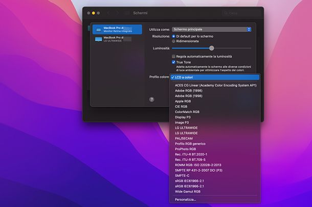 Come ripristinare i colori dello schermo del PC su Mac