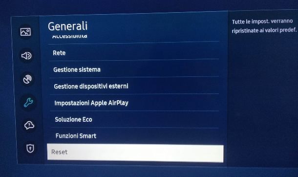 Come resettare TV Samsung dal telecomando