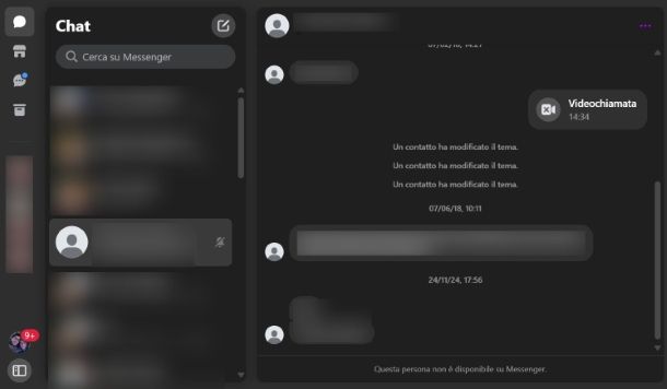 Controllare la chat di Messenger