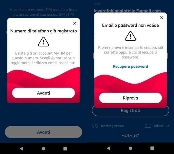 Risoluzione problemi app MyTIM