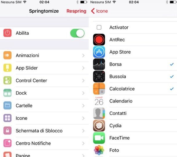 Ripristinare icona su iPhone jailbroken