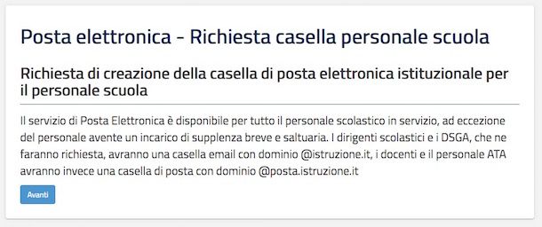 richiesta posta Istanze Online