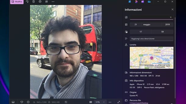 Come localizzare una foto su Windows
