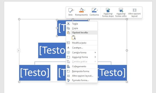 modificare diagramma di flusso word