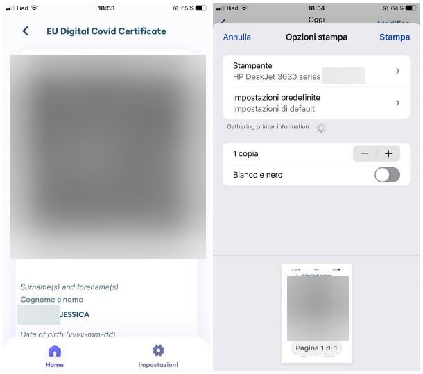 Come stampare il Green Pass da app Immuni