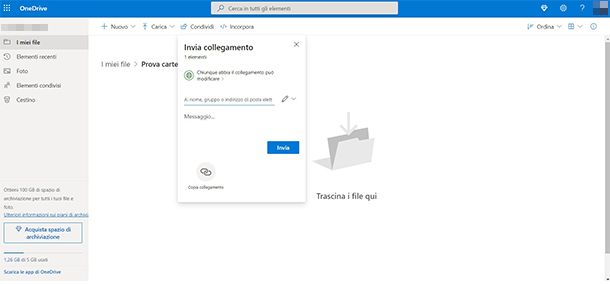 Come creare cartella condivisa su OneDrive