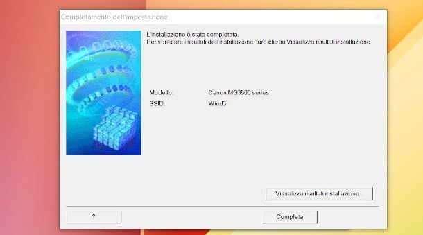 installazione ok driver pixma