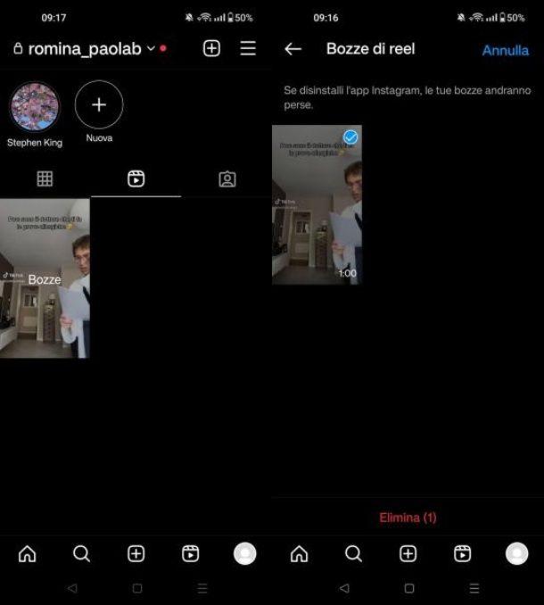 Come eliminare le bozze dei Reel su Instagram