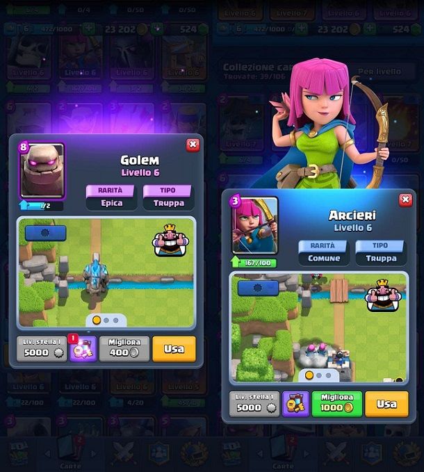 Golem Arcieri combo Clash Royale