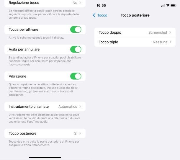 Funzione Tocco posteriore iPhone