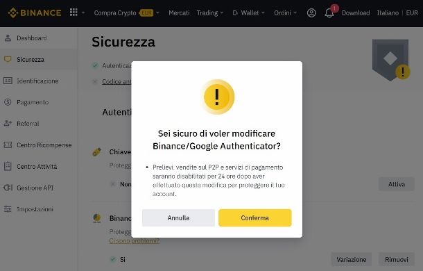 Google Authenticator Binance sito