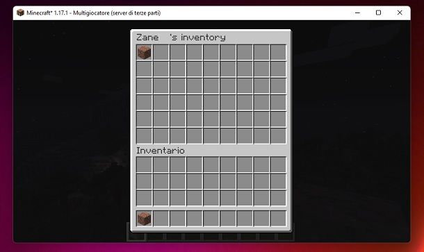 Inventario altro giocatore Minecraft plugin server