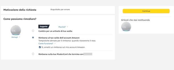 Rimborso Amazon