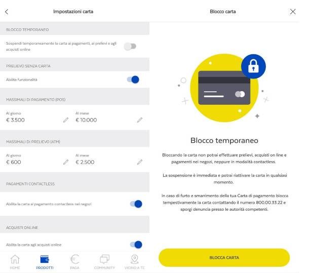 Come bloccare Postepay da app
