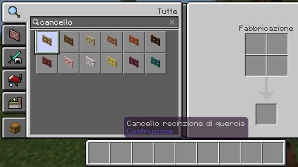 Cancello recinzione di quercia Minecraft Bedrock
