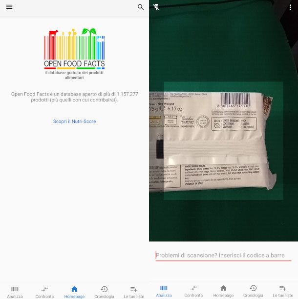Open Food Facts app qualità prodotti
