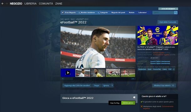 Come scaricare eFootball 2022 da Steam