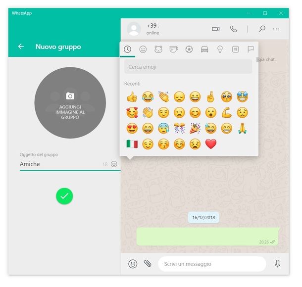 Creare gruppo WhatsApp Desktop