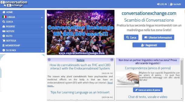conversation_exchange home page