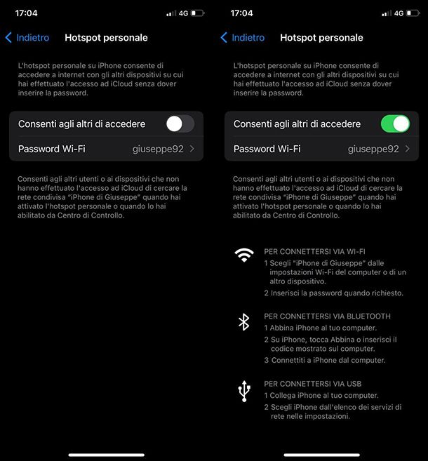 Come utilizzare iPhone come router Wi-Fi