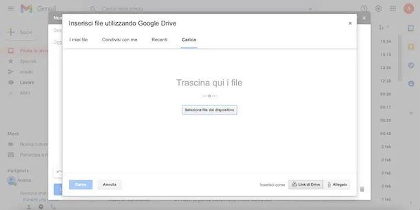 Come inviare allegati pesanti con Gmail