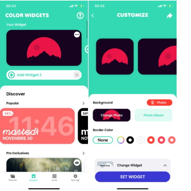 color widgets