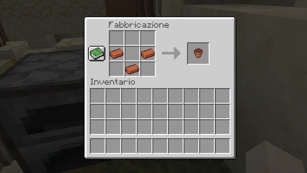 costruzione vaso con mattoni su Minecraft