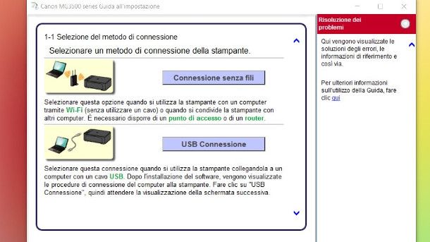 opzione connessione senza fili driver pixma