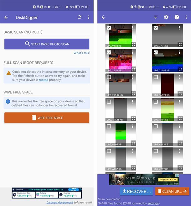 Come recuperare foto cancellate da Samsung tramite app