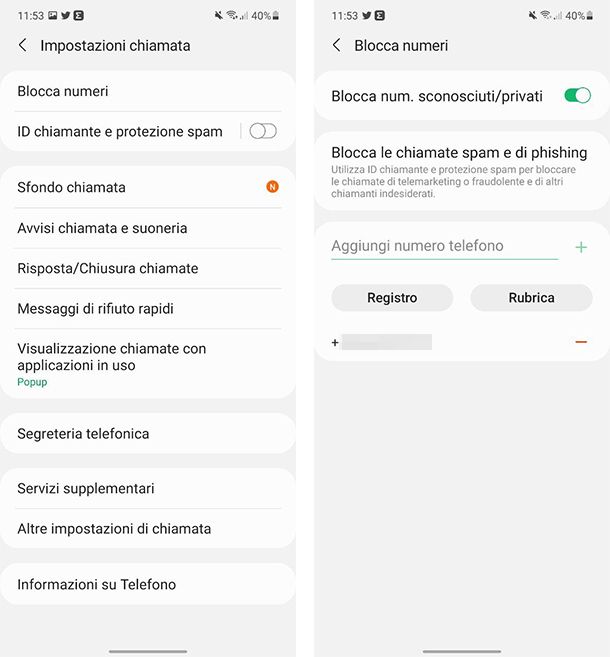 Come bloccare numeri sconosciuti su Samsung