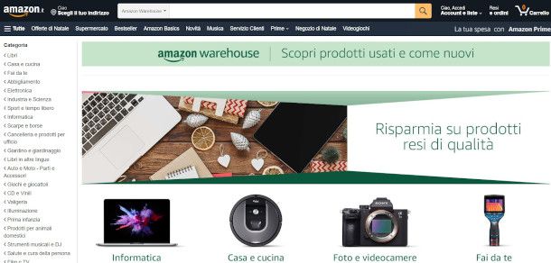 pagina Amazon Seconda mano