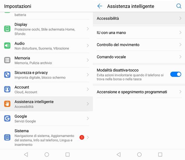 Funzioni accessibilità HUAWEI