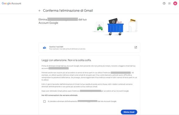 Eliminazione Gmail