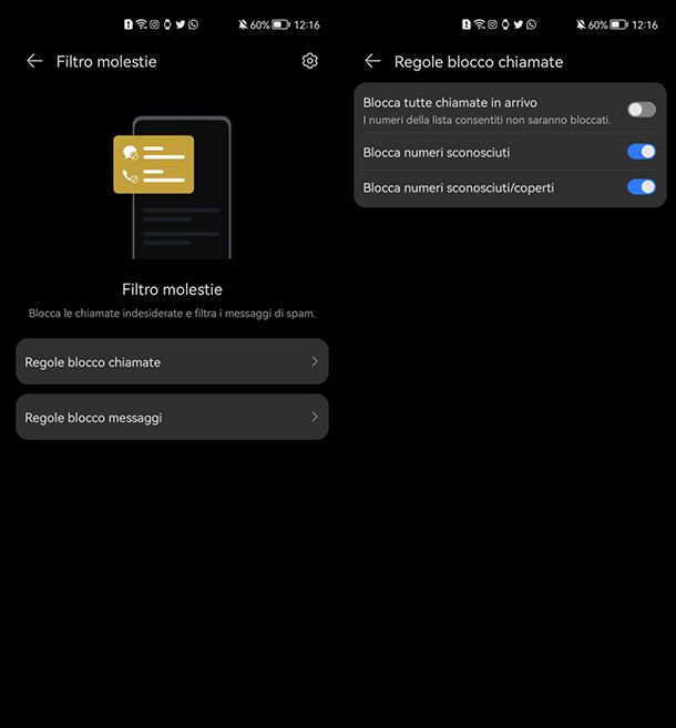 Come bloccare numeri sconosciuti su HUAWEI