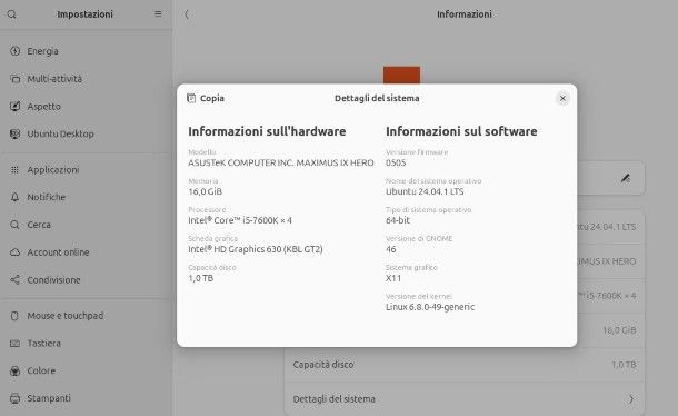 Come vedere le caratteristiche del proprio PC Linux