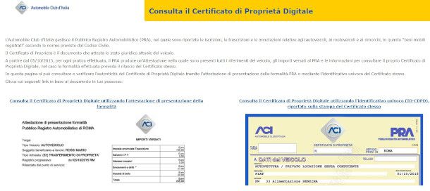 scaricare CDP da sito ACI