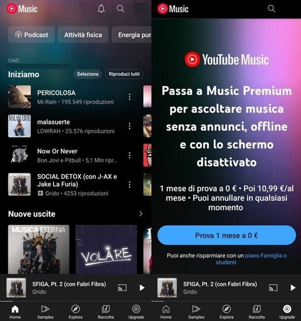 Come ascoltare la musica di YouTube in background