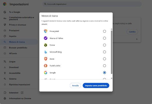 Come impostare la barra di Google