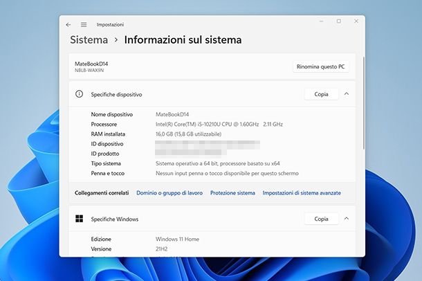 Come vedere il modello del PC Windows con Informazioni sul sistema